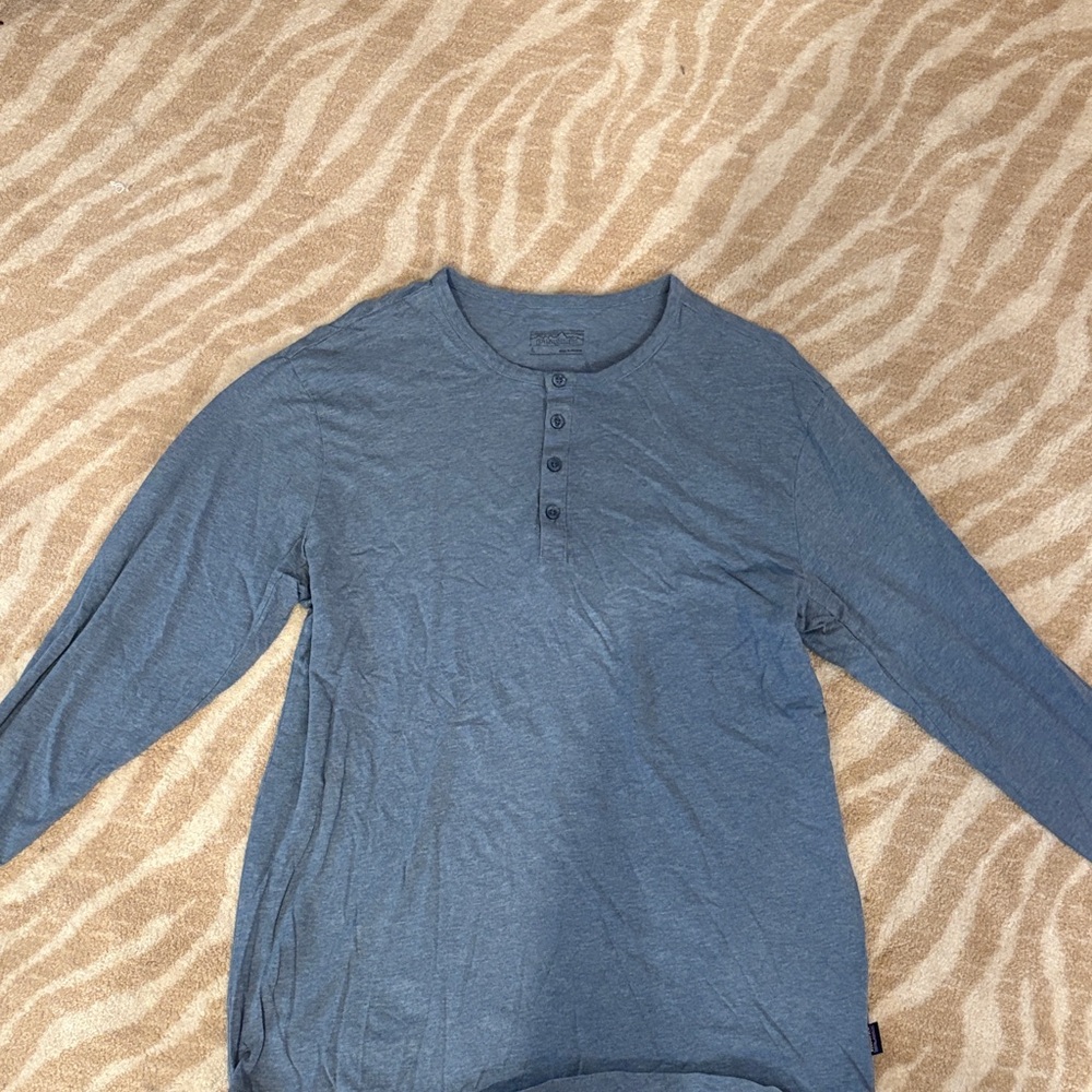 Patagonia Heather Blue Henley Shirt